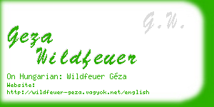geza wildfeuer business card