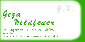 geza wildfeuer business card